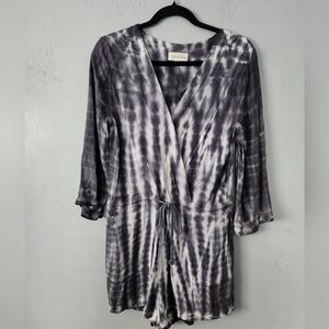 Cloth & Stone Tie Dye 3/4 Sleeve Romper Medium